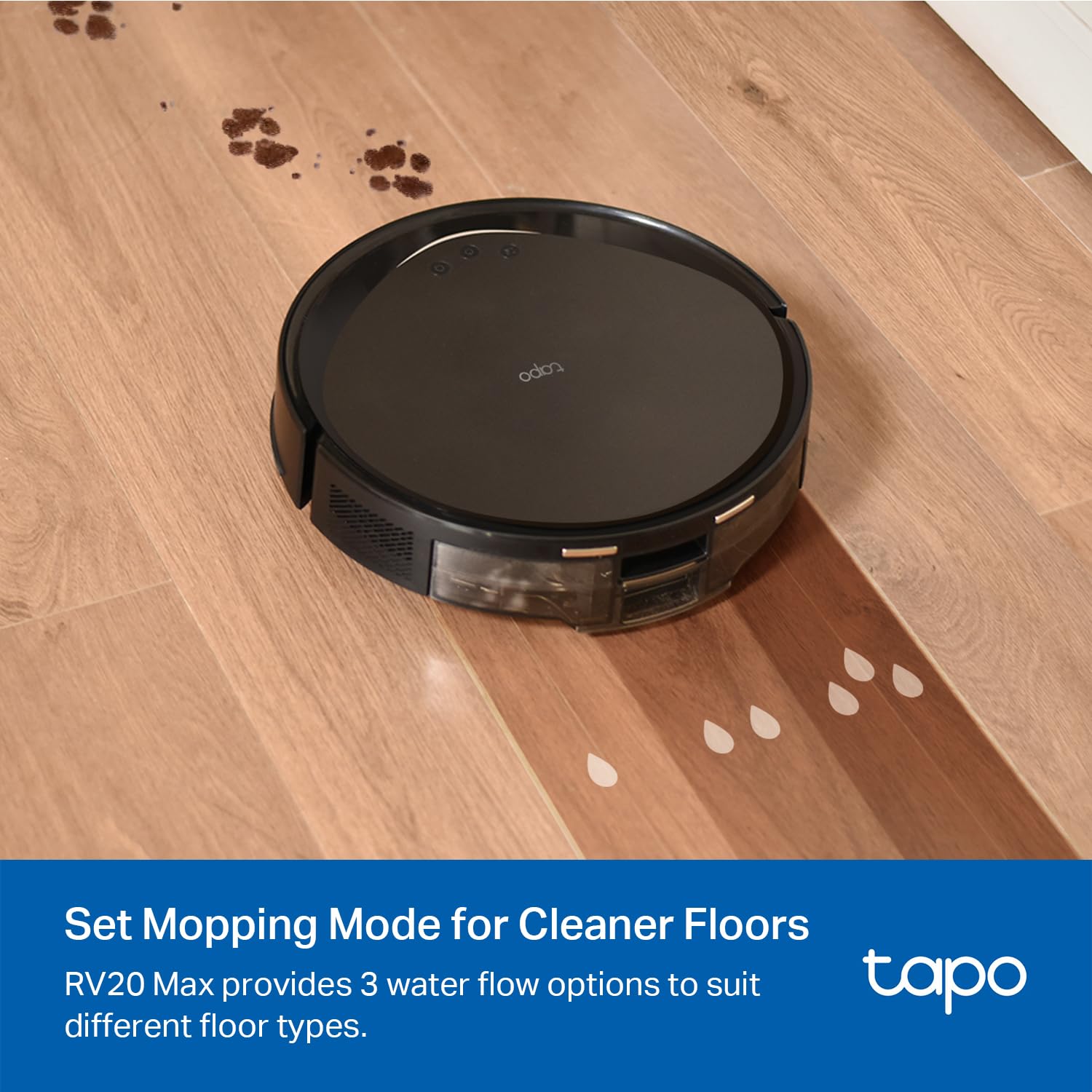 Tapo Ultra-Slim LiDAR Smart Navigation Robot Vacuum and Mop Cleaner, 5300Pa Strong Suction, 97% Dust Pickup Rate, Customizable Cleaning Modes, Self-Charging, Alexa & Google Home Compatible, RV20 Max - Perfect for Hardwood Floors, Carpets, and Pet Hair Removal