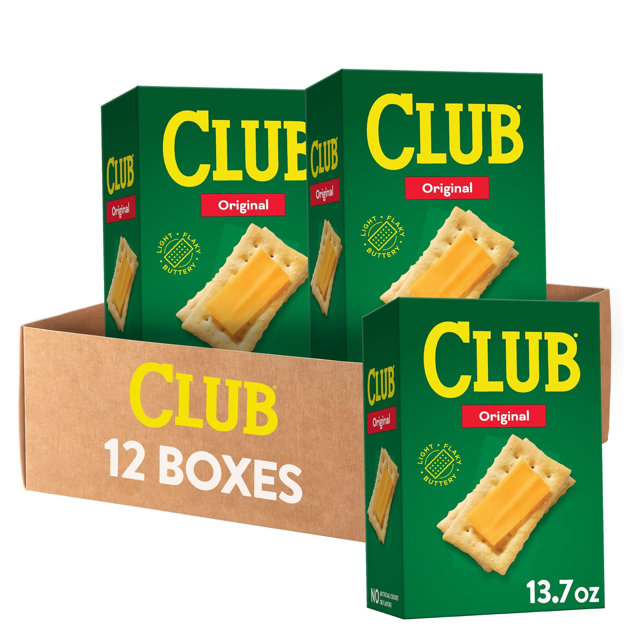 Original Club Crackers - 12 Pack | Classic Snack Crackers for Lunch, School, Office & Parties | Perfect for Cheese, Dips & Charcuterie Boards