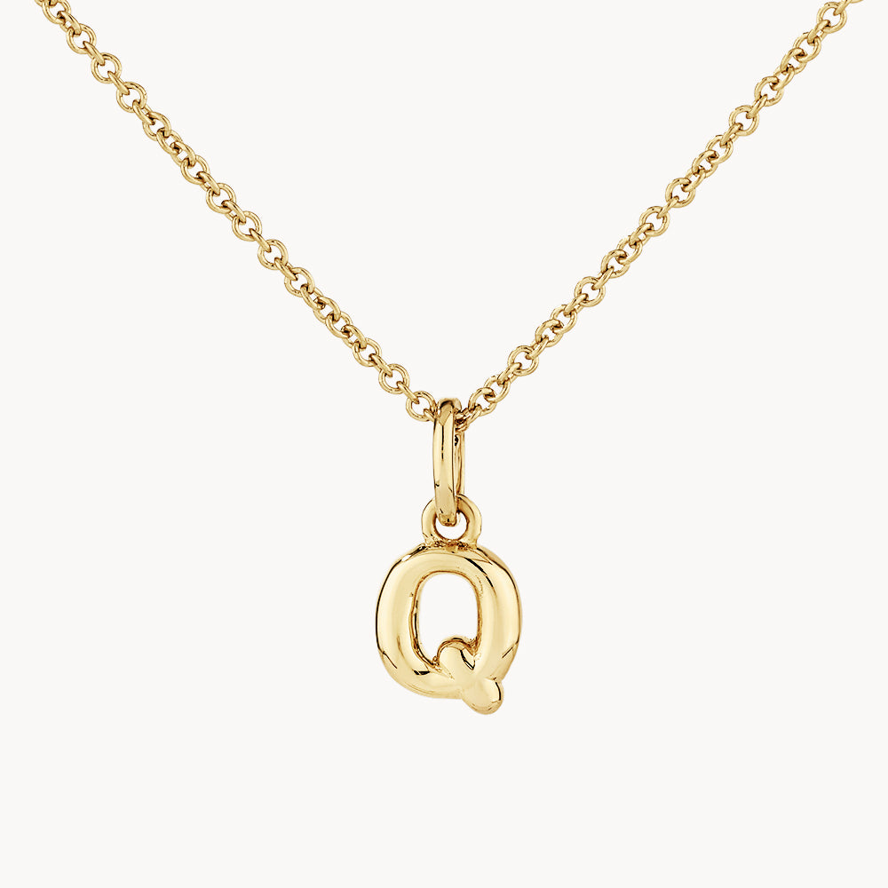 Gold Bubble Letter Necklace - Personalized Initial Pendant for Women - Perfect for Gifts, Birthdays & Everyday Wear