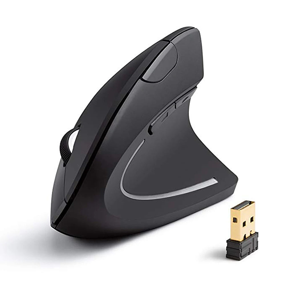 Ergonomic Wireless Vertical Mouse with USB 2.4GHz Receiver - Comfortable Ergonomic Design for Office Work, Gaming & Computer Use - Reduce Wrist Pain & Improve Productivity