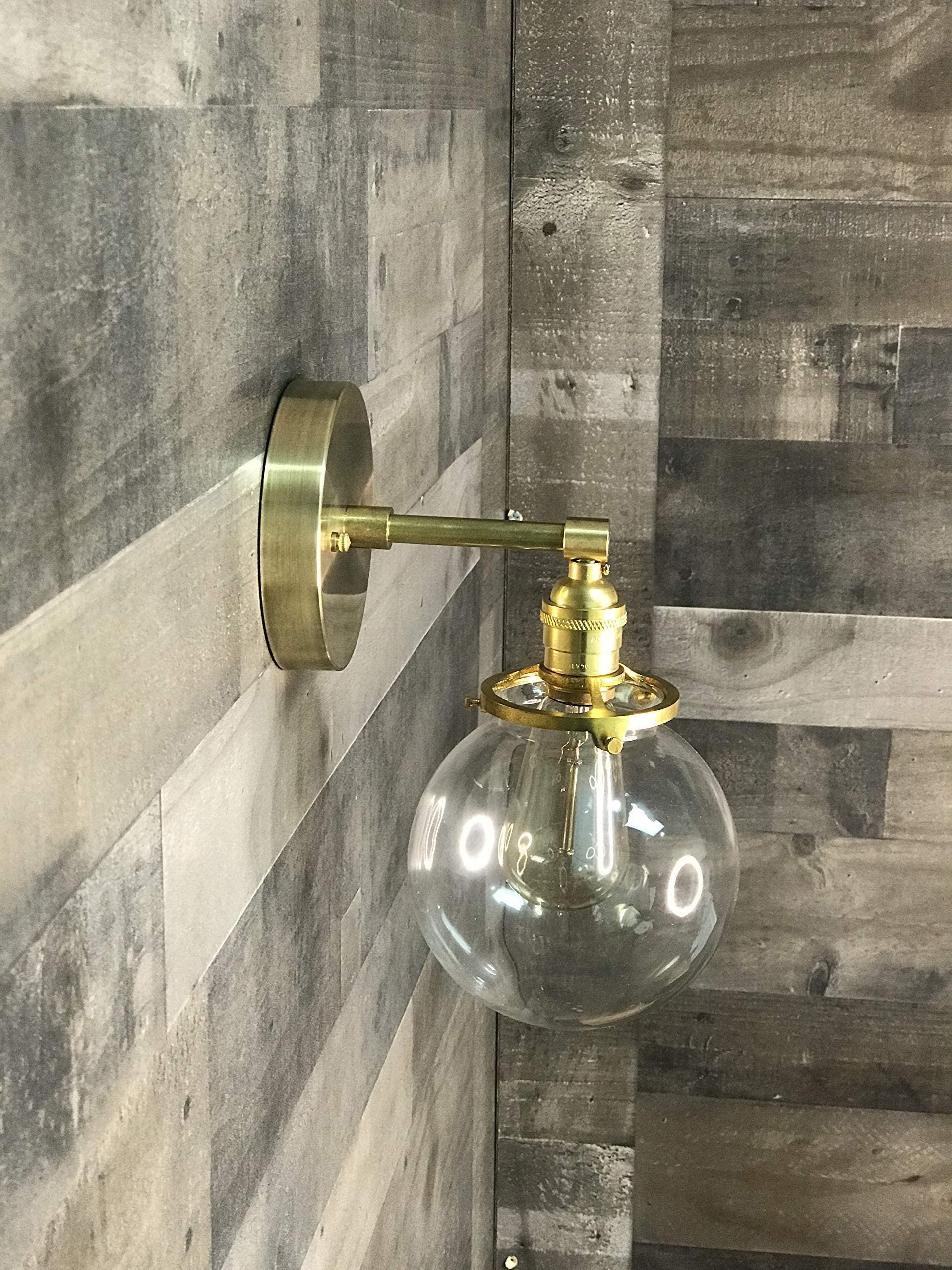 Ambedo 6-Inch Single Light Wall Sconce - Modern Industrial Vanity Globe Fixture for Bedroom, Living Room & Bathroom Lighting Decor