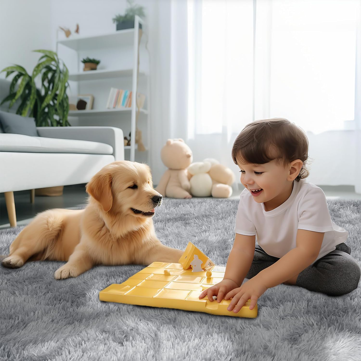 9x12 Sour Lemon Shag Area Rug - Ultra Soft Plush Furry Living Room Carpet | Machine Washable Non-Slip Large Rug for Bedroom, Kids Room & Home Decor | Perfect for Cozy Spaces, Dorm Rooms & Nursery Flooring