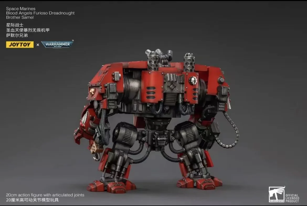JOYTOY 1/18 Warhammer 40K Blood Angels Furioso Dreadnought Action Figure - Brother Samel Collectible Model for Display & Wargaming Scenes