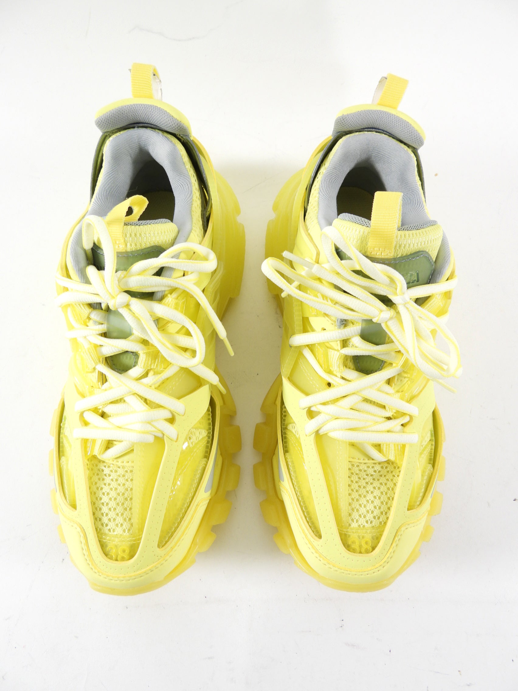 Balenciaga Lemon Yellow Track Sneakers for Women - Size 38 (Fits Like 37 / US 7) - Stylish Running Shoes for Casual Wear, Gym & Street Fashion
