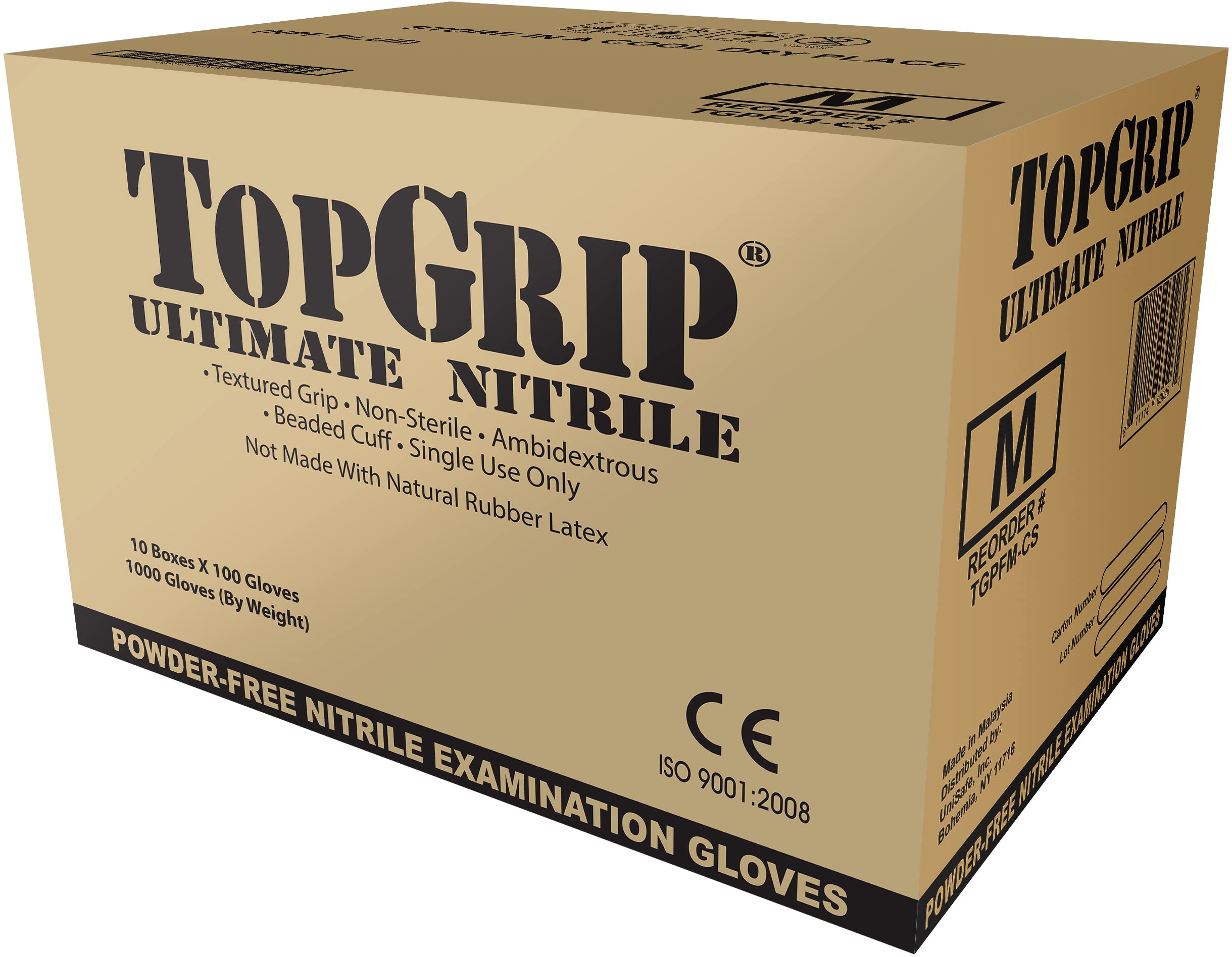 Premium 6 Mil Nitrile Exam Gloves - Powder Free, Textured Grip, Disposable Medical Gloves (Case of 1000, Medium) - Ideal for Healthcare, Tattoo, Cleaning & Food Handling