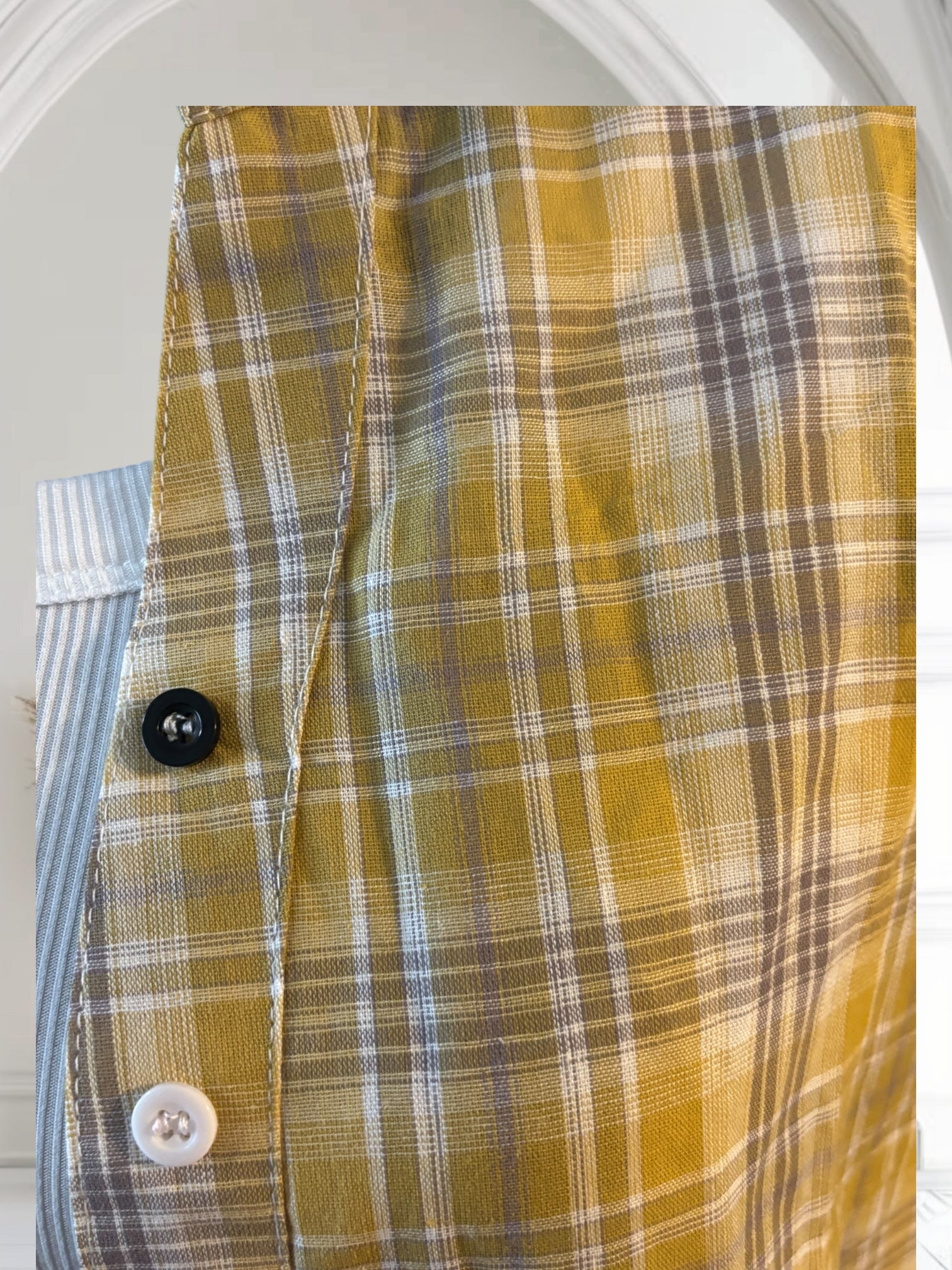Women's Plaid Short Sleeve Cotton Shirt - Summer Casual Half Sleeve Drawstring Top for Outdoor Activities, Beach Wear & Everyday Fashion