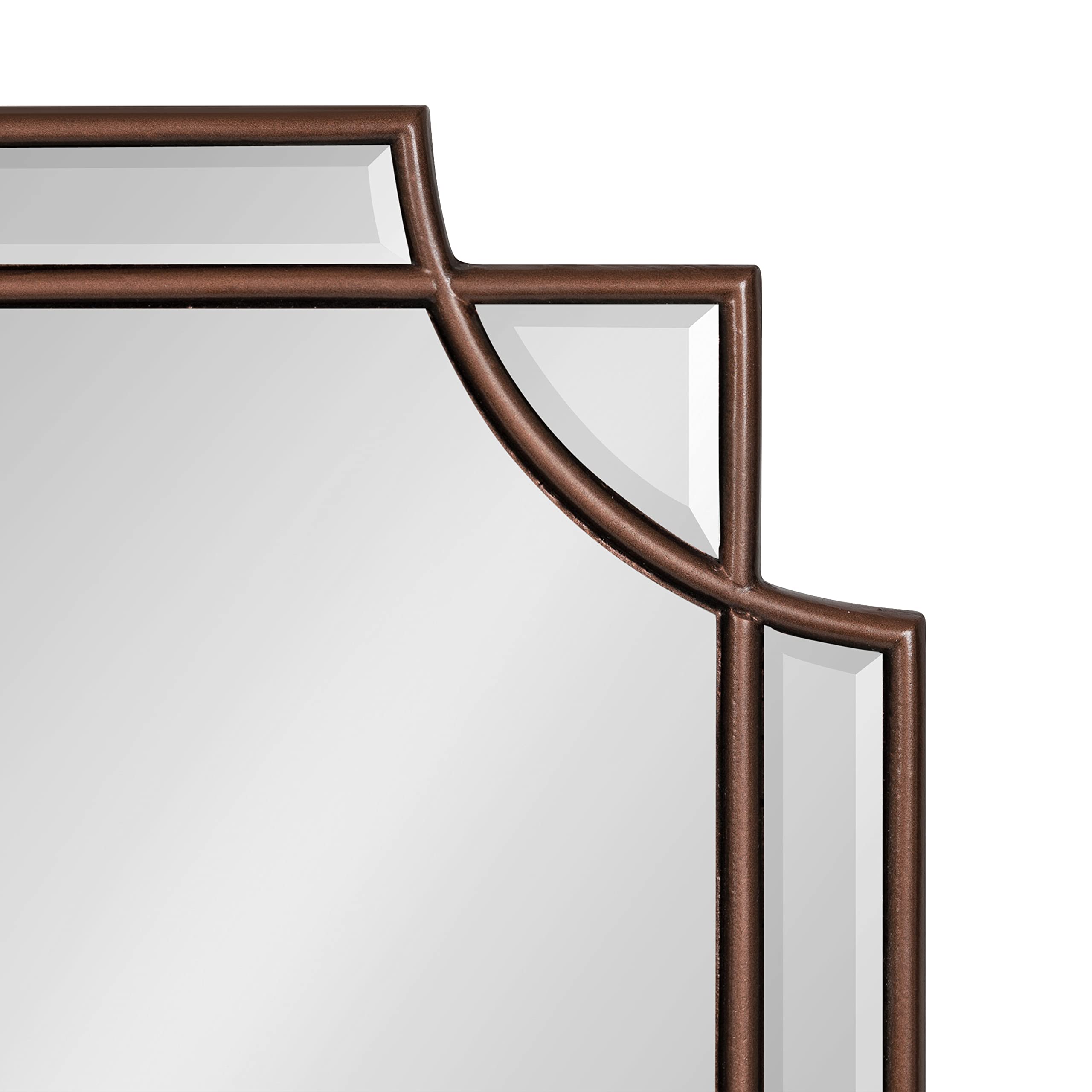 Kate and Laurel Minuette 24x36 Bronze Wall Mirror - Traditional Farmhouse Decor with Elegant Scalloped Interlocking Design, Slim Profile - Perfect for Living Room, Bedroom, or Entryway Decor