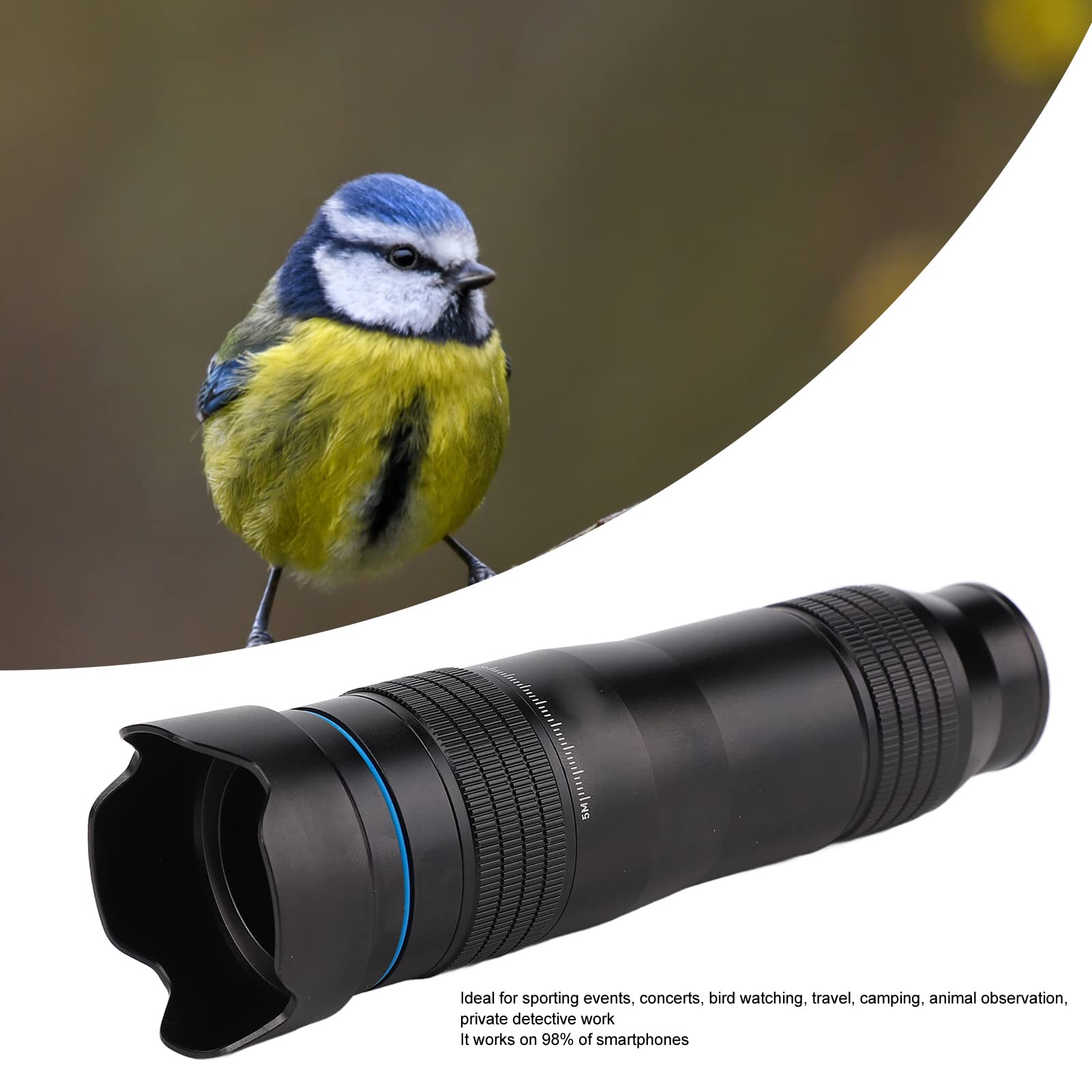 28x HD Telephoto Lens for iPhone & Android - High Power Zoom Camera Lens, Portable Smartphone Lens for Photography, Travel, Wildlife & Long-Distance Shooting