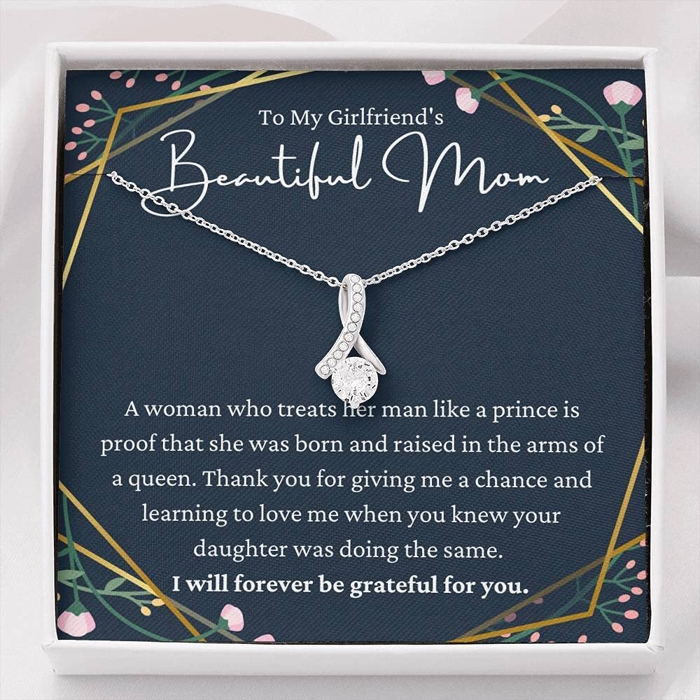 Personalized Handmade Necklace Gift for Mom - Message Card Jewelry, Mother's Day Present in White & Gold - Perfect for Special Occasions