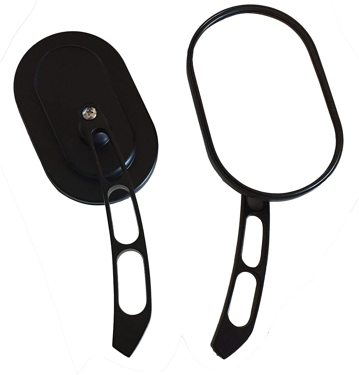 1 Pair Black Magnum Oval Head Teardrop Stem Motorcycle Mirrors - Compatible with Suzuki Boulevard S40 - Durable Aftermarket Replacement for Improved Visibility & Safety - Perfect for Cruiser Bikes & Highway Riding