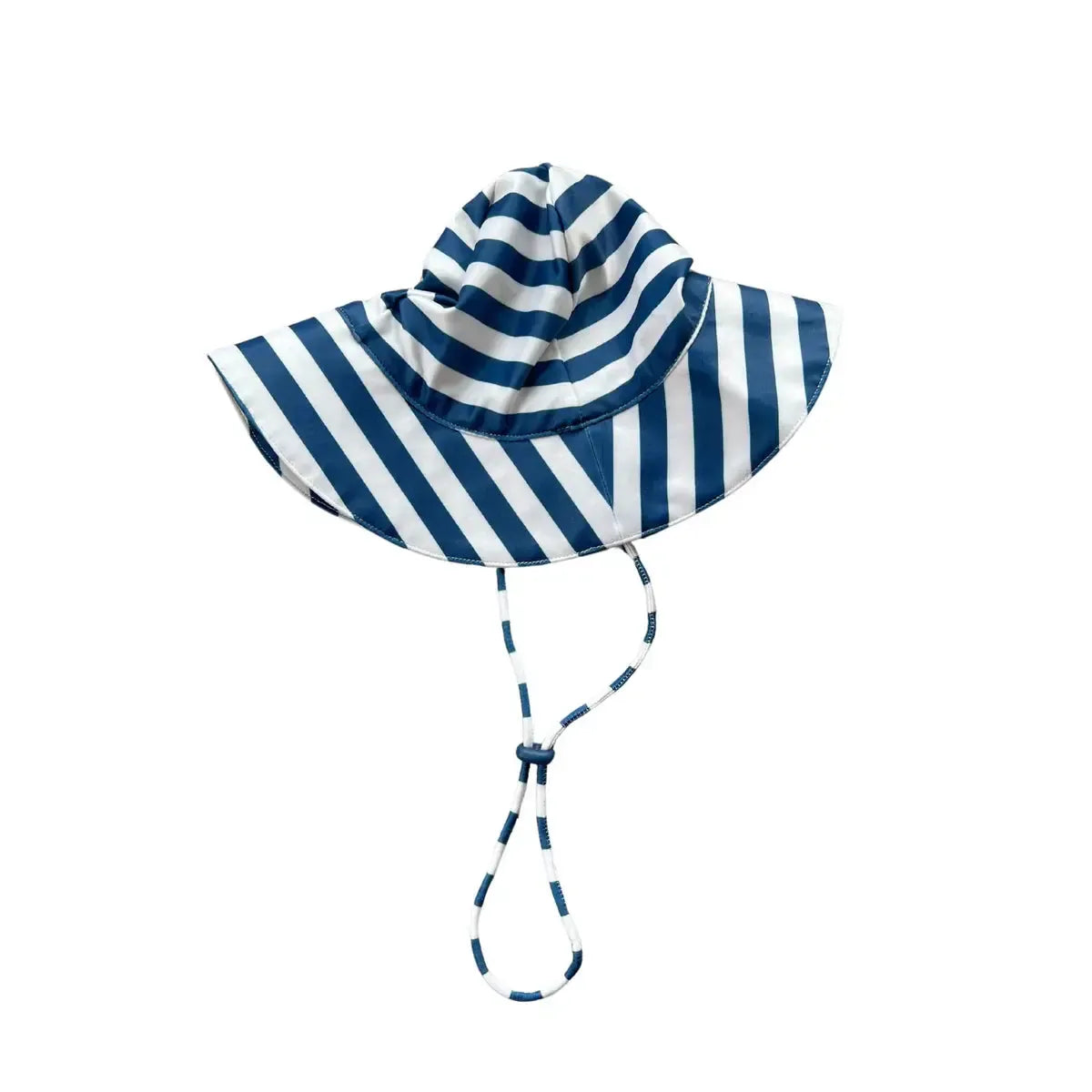 Babysprouts UPF 50+ Sun Protection Baby Hat - Navy Blue Striped Design for Outdoor Beach, Park & Summer Activities