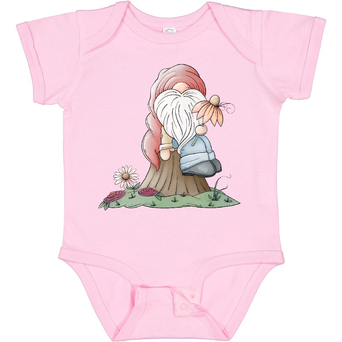 Inktastic Spring Gnome Baby Bodysuit - Cute & Comfortable Short Sleeve Onesie for Newborns & Toddlers - Perfect for Easter, Spring Photos & Family Gatherings