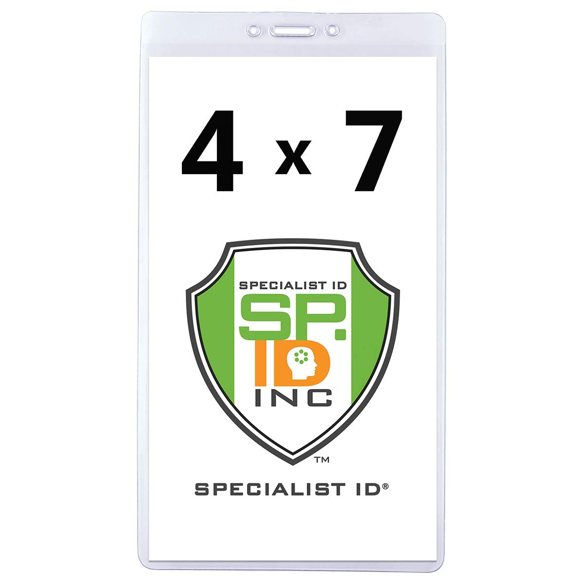 100 Pack Heavy Duty Clear Plastic Ticket & Badge Holders - 4 1/8