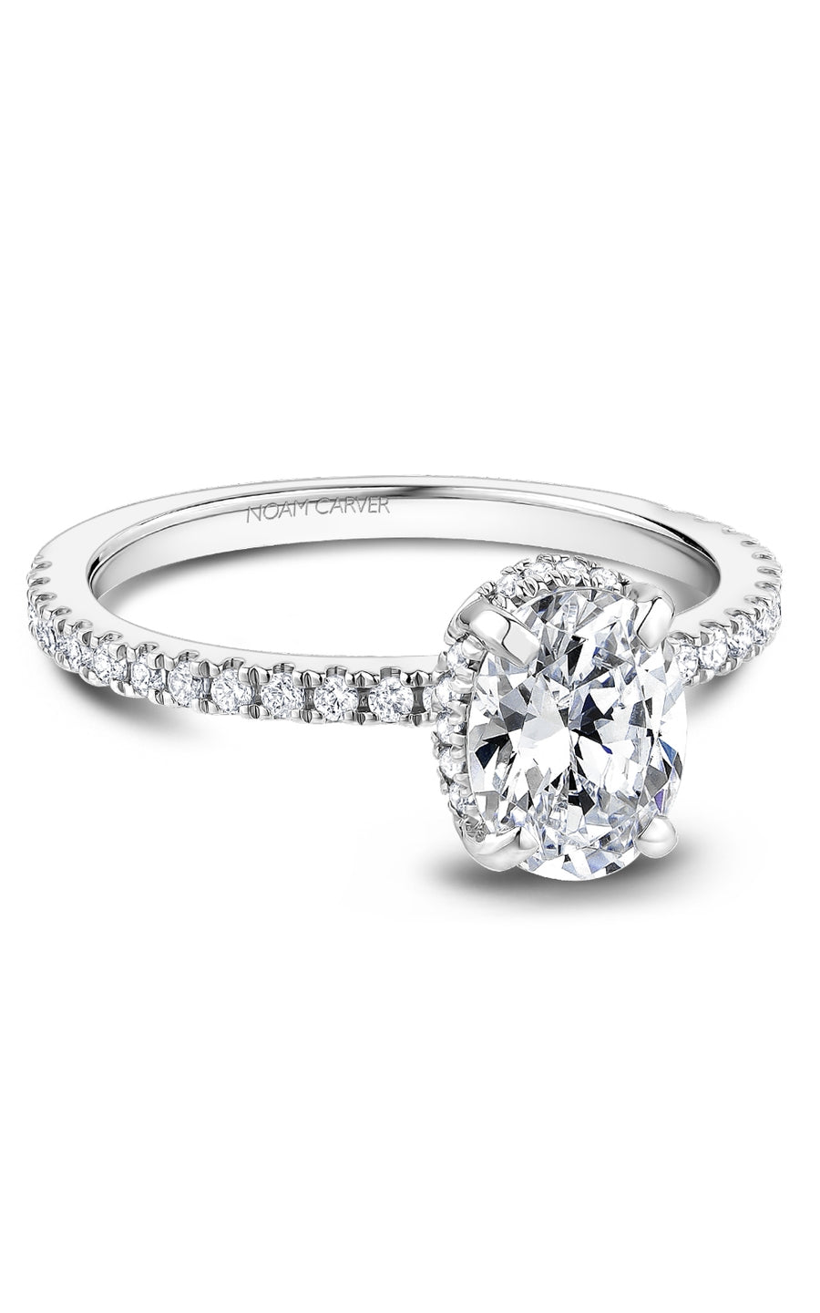 Noam Carver B264 01A Diamond Engagement Ring for Women - 14K White Gold Bridal Wedding Band, Perfect for Proposals, Anniversaries & Romantic Occasions
