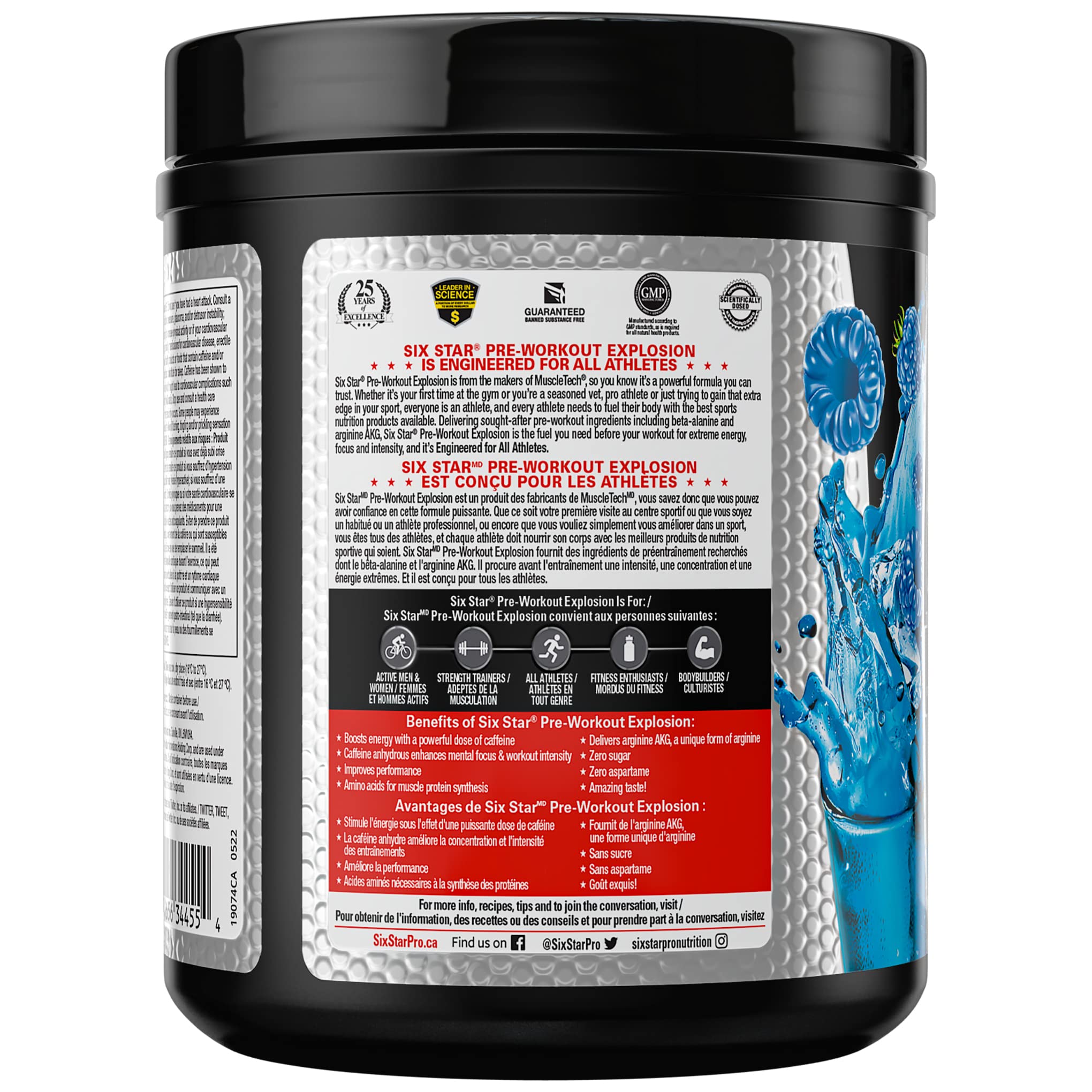 Six Star Whey Protein Powder 2 lbs & Pre Workout Explosion 212g (30 Servings) - Muscle Building & Recovery Supplement for Athletes & Gym Enthusiasts