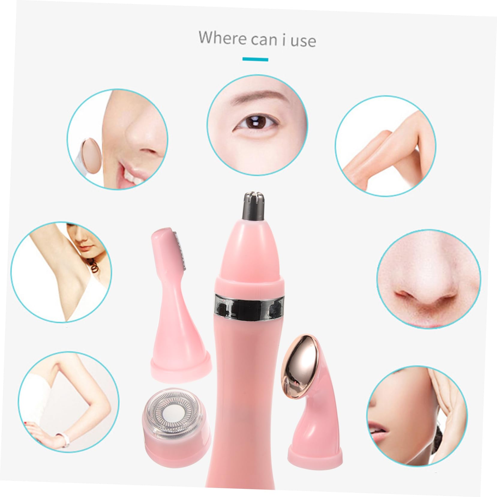 4-in-1 Electric Razor for Women - Waterproof Rechargeable Women's Shaver with Multiple Attachments, Pink - Perfect for Travel, Gym & Quick Hair Removal at Home