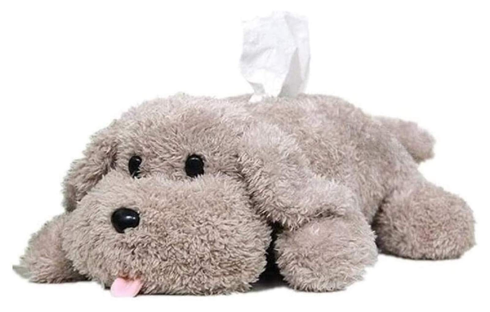Plush Dog Tissue Box Holder - Cute Cartoon Animal Napkin Dispenser & Paper Storage Box for Home, Office, or Car | Creative Tissue Cover & Organizer for Living Room, Bedroom, or Bathroom Decor