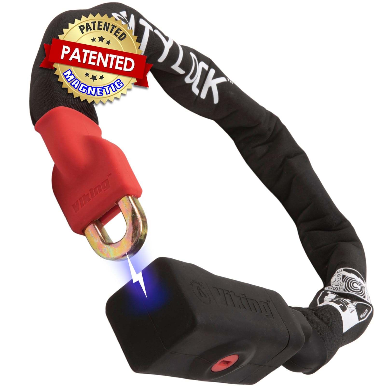 Seatylock Viking Heavy Duty Bike Lock Chain with Key - Patented Motorcycle & Bicycle Anti-Theft Lock Sold Secure Gold Certified - 35.4 Inch Ultra Secure Bicycle Chain Lock for Maximum Protection - Ideal for Urban Commuting, Bike Parking & Outdoor Adventures