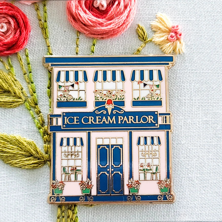 Flamingo Toes Ice Cream Parlor Needle Minder - Magnetic Pin Cushion for Sewing, Quilting & Embroidery - Perfect Craft Accessory for Needlework & DIY Projects