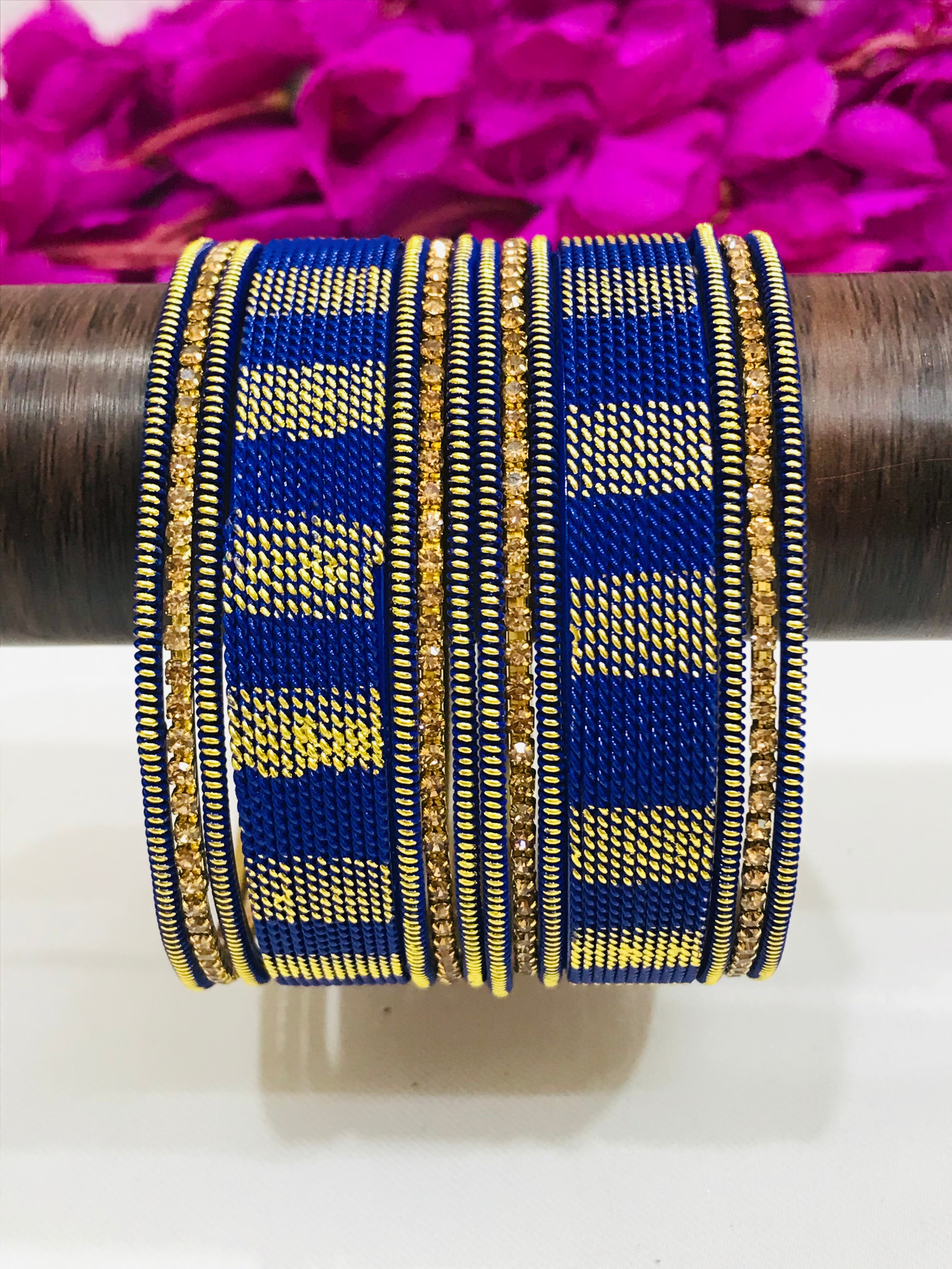 Stylish Spiral Design Blue Metal Bangles Set for Women - Perfect for Parties, Weddings & Everyday Fashion Accessories