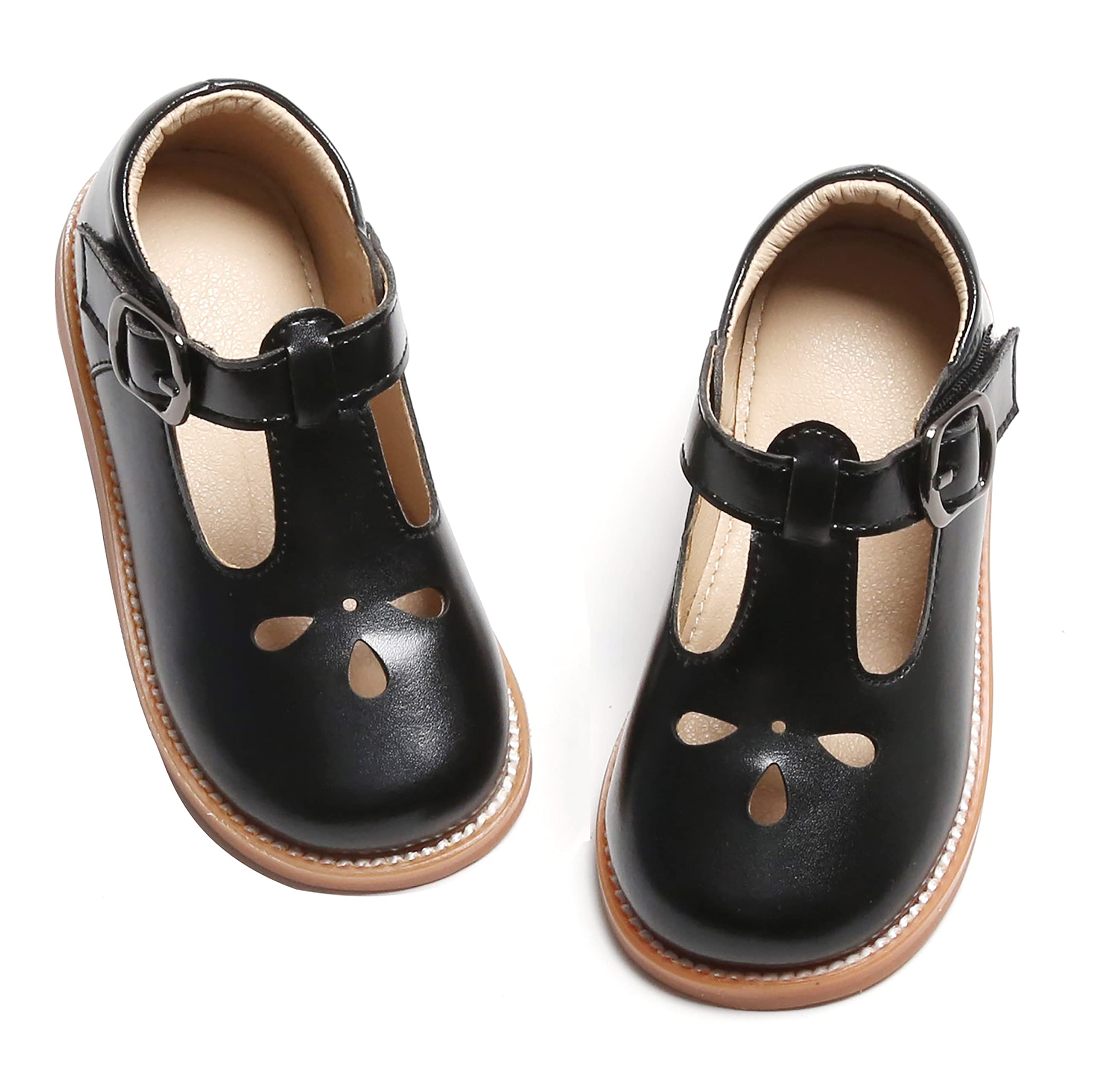GINFIVE Toddler Girls Mary Jane Flats - Cute & Comfortable Dress Shoes for Little Girls - Perfect for Weddings, Parties & School Events