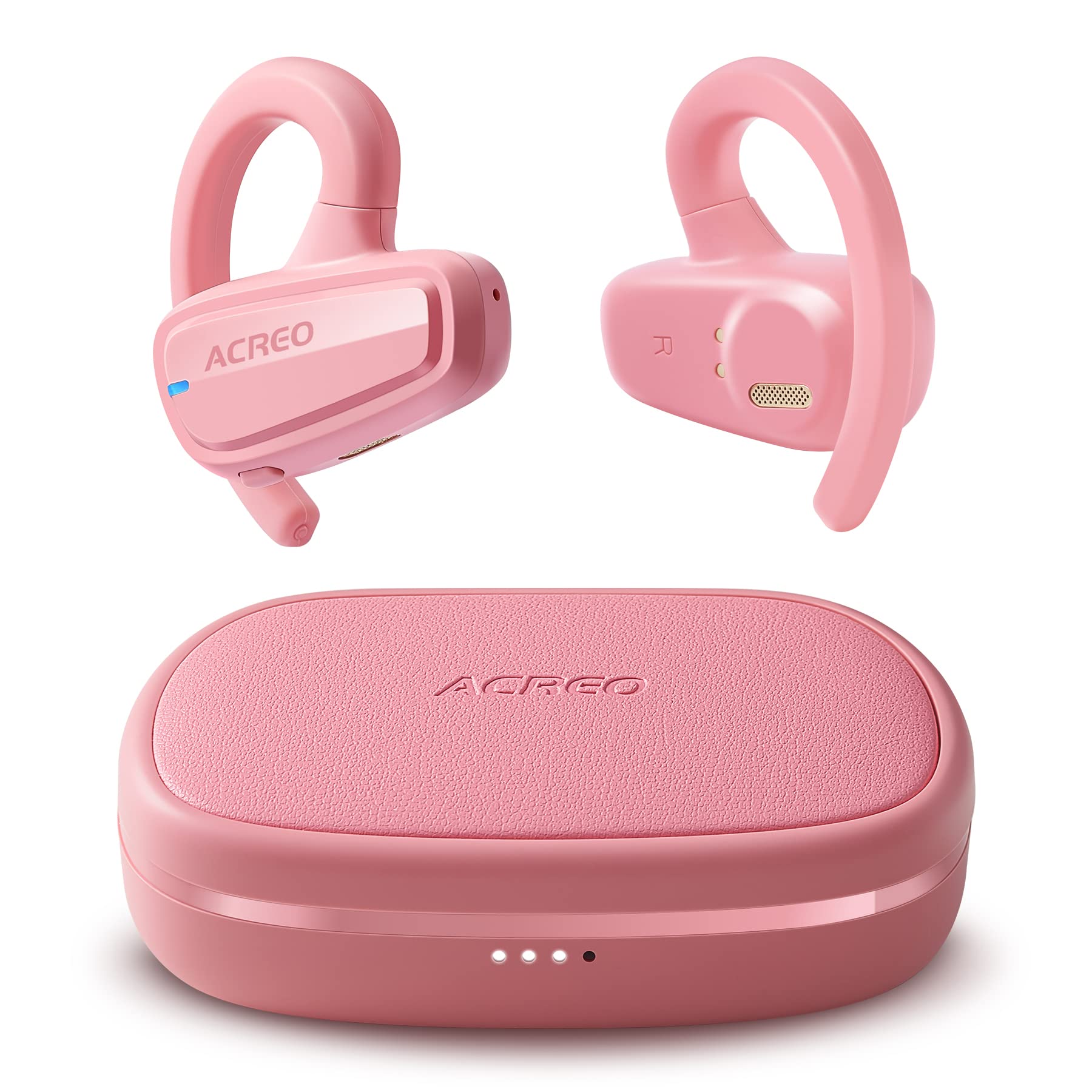OpenBuds Next Gen Open Ear Bluetooth Headphones - True Wireless Earbuds with Earhooks, 18H Playtime, IPX7 Waterproof (Pink) | Perfect for Running, Gym Workouts & Outdoor Activities