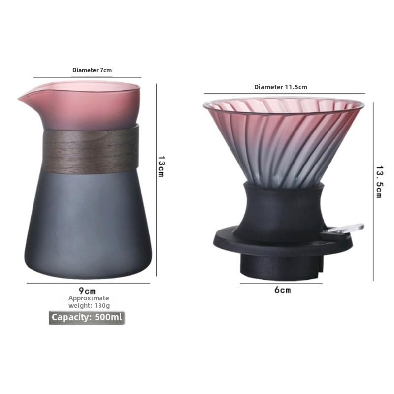 Premium Pour Over Coffee Maker Set - High-Quality Borosilicate Glass Dripper with Walnut Handle | Home Brewing Kit for Coffee Enthusiasts | Perfect for Morning Brews, Office Use & Gifts
