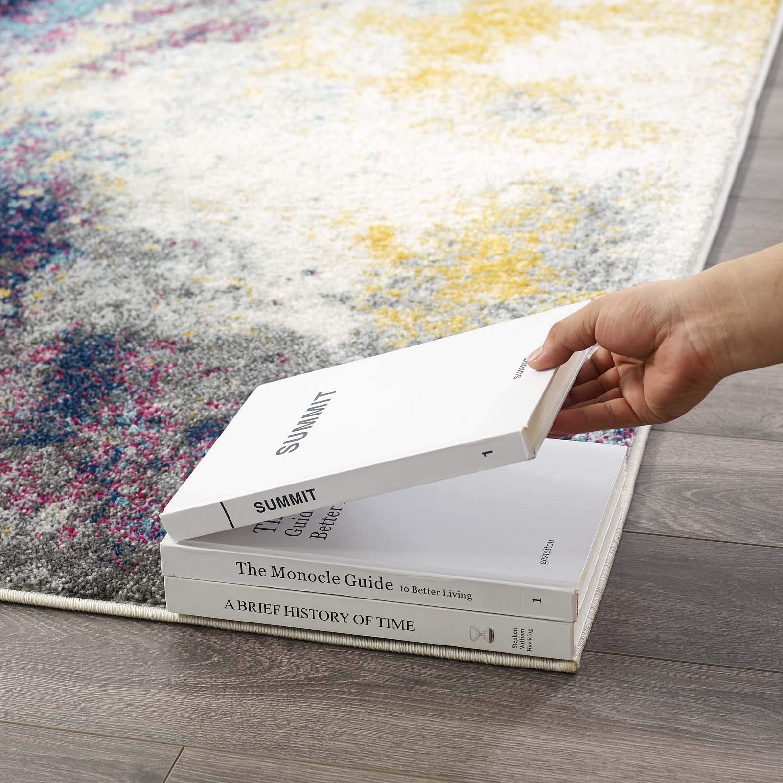 Modern Contemporary Urban Design Blue Area Rug - Soft Fabric Floor Carpet for Living Room, Lounge & Bedroom Decor | Perfect for Home, Office & Apartment Style