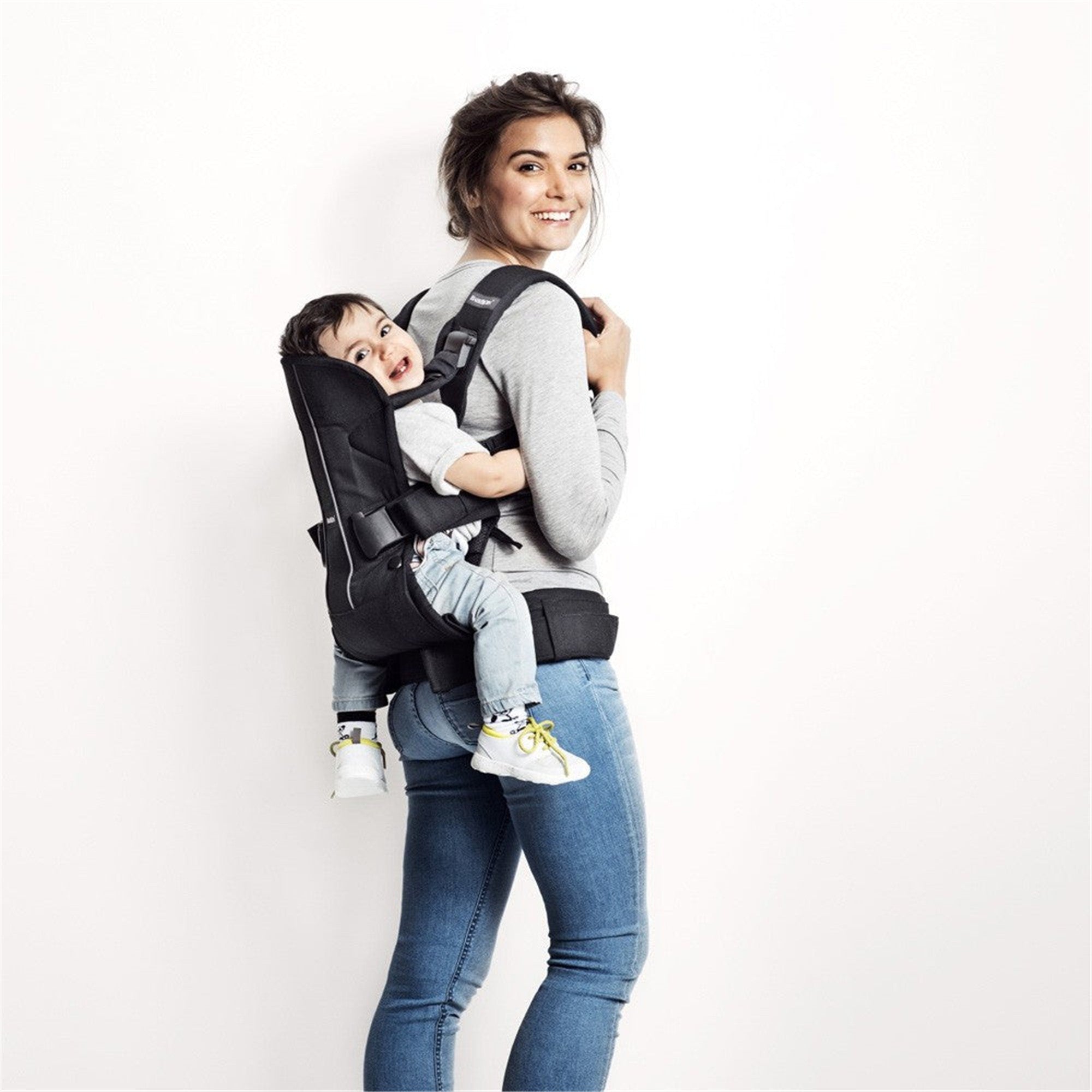 BabyBjorn Baby Carrier One - Denim Blue Cotton Mix | Ergonomic & Adjustable Infant Carrier for Newborns to Toddlers | Perfect for Travel, Hiking & Everyday Use