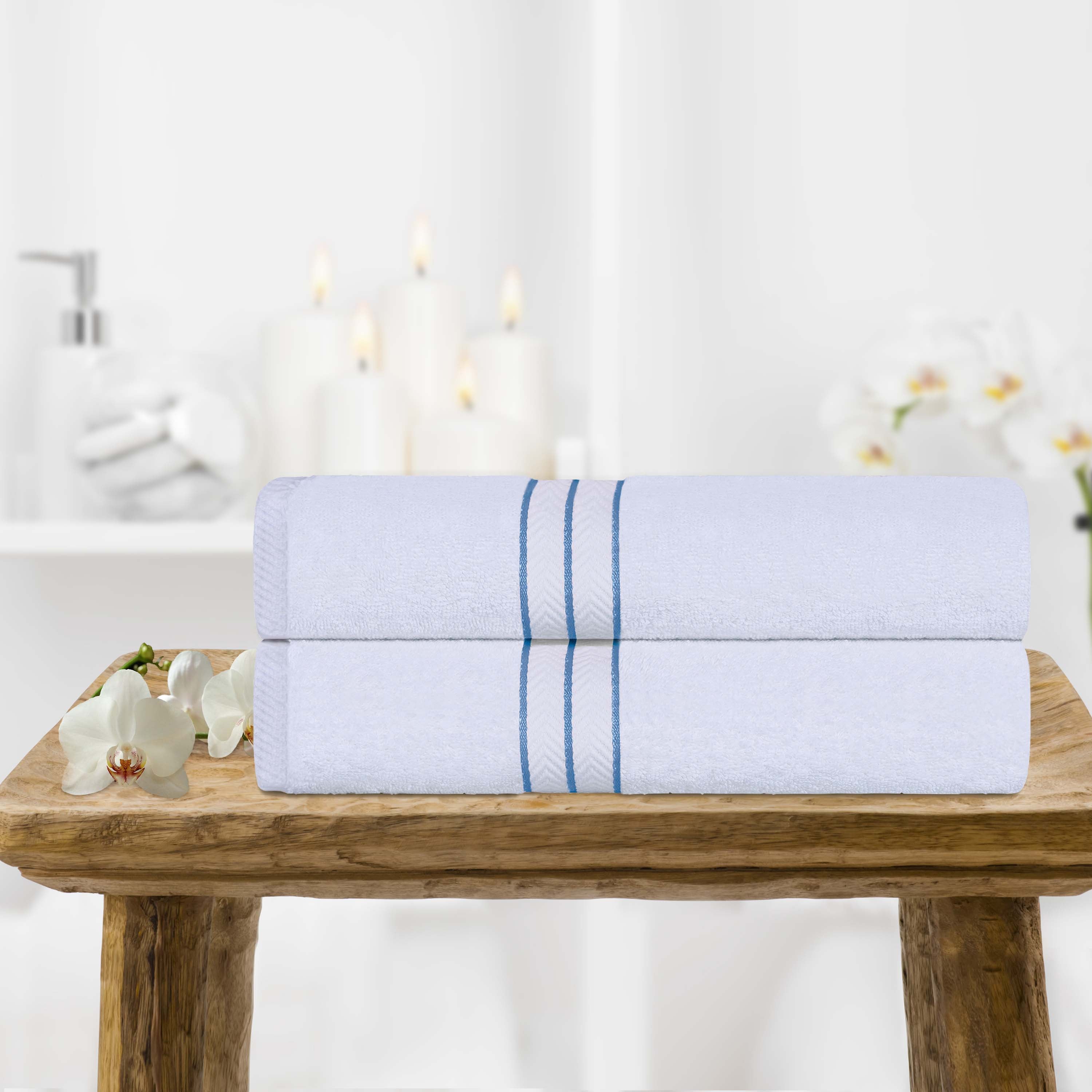 Premium Turkish Cotton Ultra Plush Bath Towels - 2 Piece Set, Highly Absorbent & Quick Dry for Spa, Gym, Beach & Luxury Bathroom Use