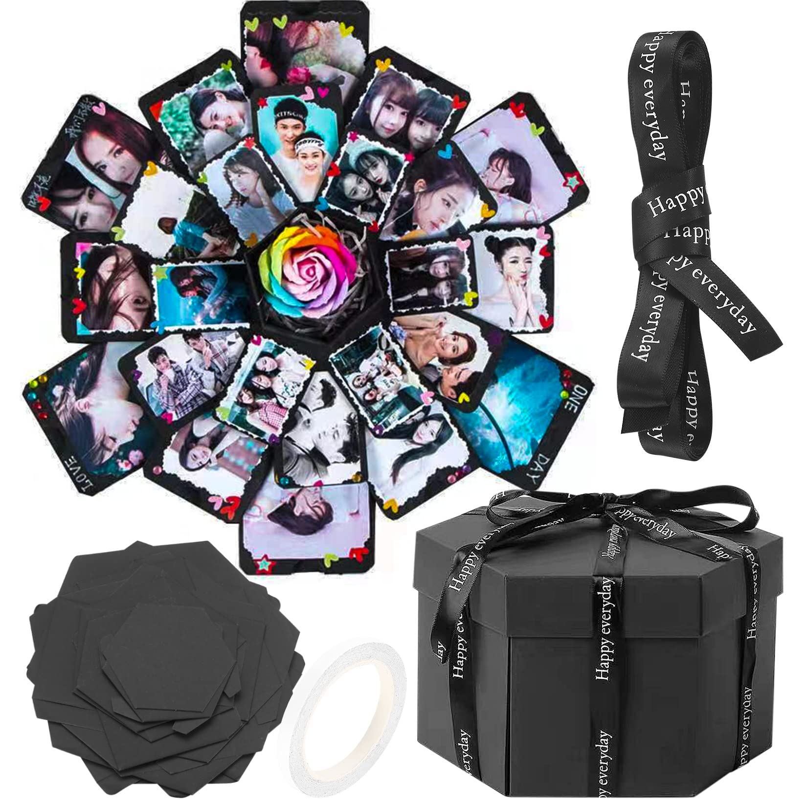 DIY Exploding Photo Album Gift Box - Creative Popup Surprise Love Box for Couples, Mother's Day, Wedding, Anniversary & Birthday Party | Perfect for Romantic Proposals, Valentine's Day & Special Occasions