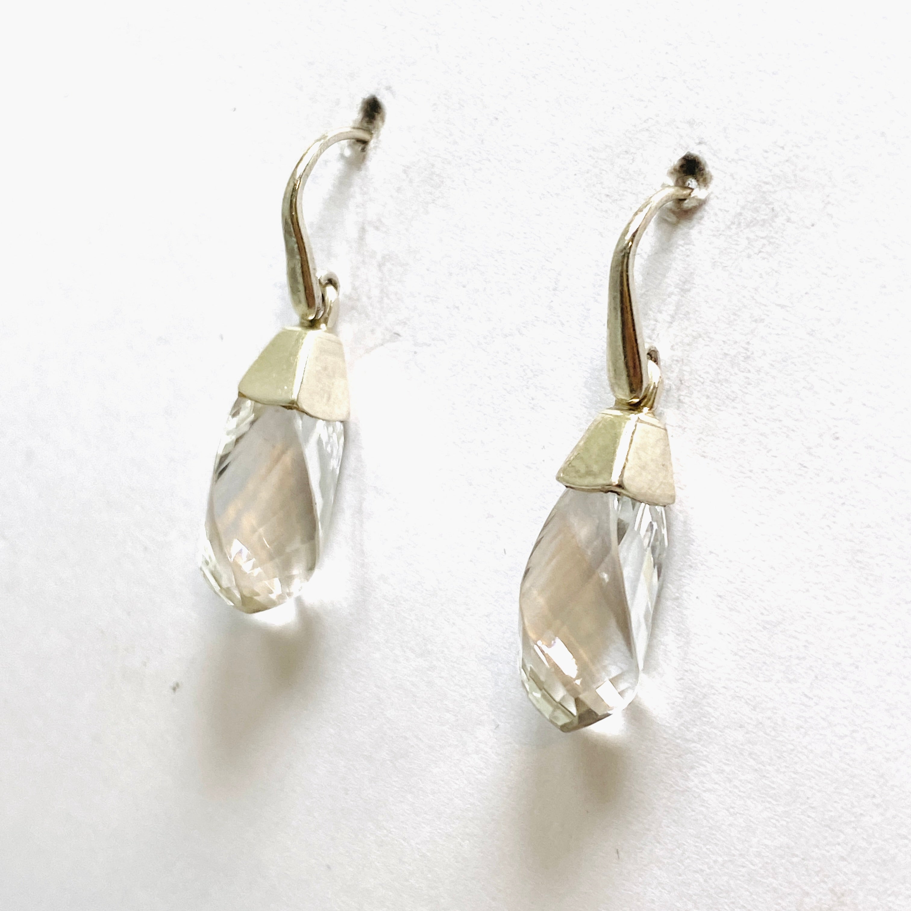 Clear Quartz Briolette Faceted Earrings for Women | Elegant Crystal Dangle Earrings | Perfect for Weddings, Parties & Everyday Wear