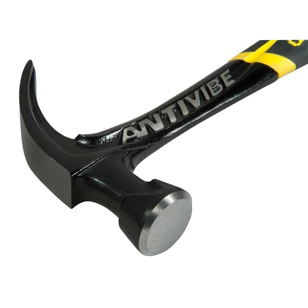Stanley FMHT1-51277 1.25lbs Curved Claw Hammer - Heavy Duty Steel Construction with Shock Reduction Grip (Black/Yellow) - Perfect for Carpentry, Construction, DIY Home Projects & Woodworking