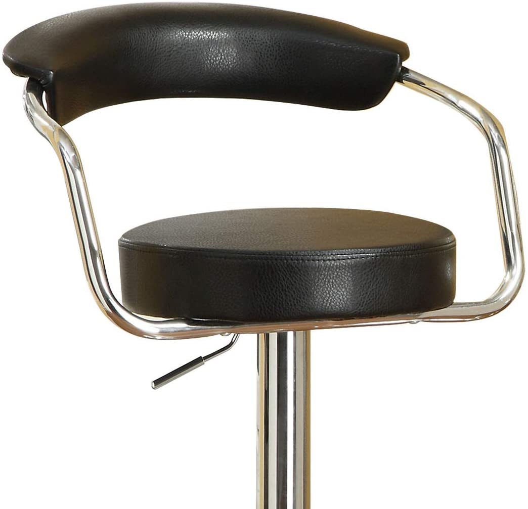 Modern Black Bar Stools Set of 2 - Adjustable Height Swivel Counter Stools for Kitchen Island, Breakfast Bar & Home Decor - Contemporary Style Bar Chairs for Dining & Entertaining