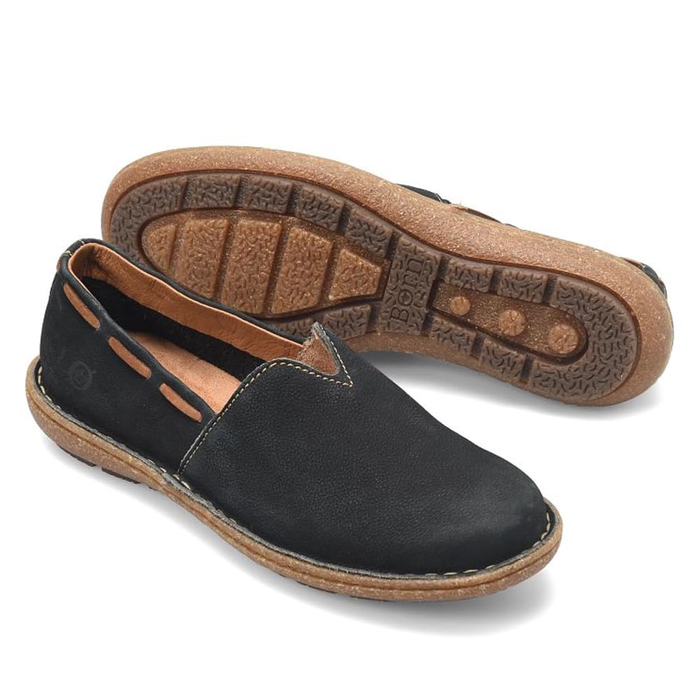 BORN Women's Naya Leather Slip-On Boat Shoes - Comfortable Loafers for Casual Wear, Office & Travel | Lightweight & Stylish Women's Shoes