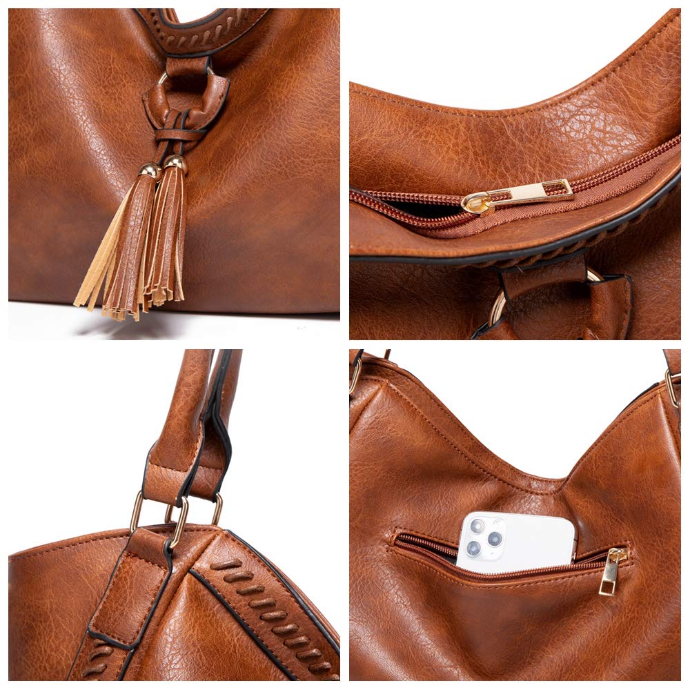 Stylish Women's PU Leather Shoulder Bag with Tassel - Trendy Hobo Purse & Casual Tote for Everyday Use - Large Capacity Handbag Perfect for Work, Shopping and Travel
