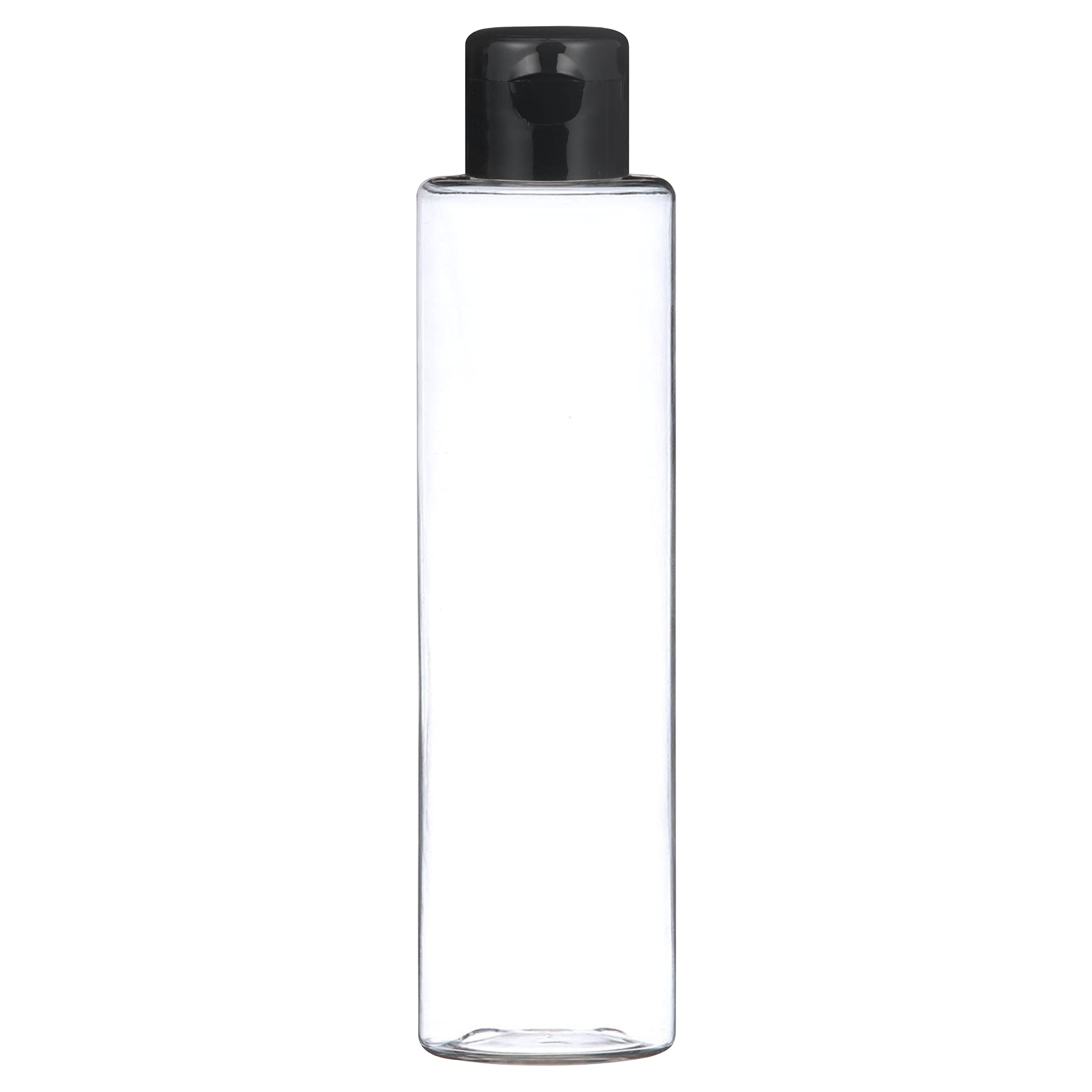 Zenvista 200ml Clear Empty Cosmetic Bottles with Black Flip Top Cap - Refillable Containers for Shampoo, Conditioner, Hair Oil, Hand Sanitizer - Perfect for Travel, Salon, Home & DIY Beauty Products (Pack of 5)