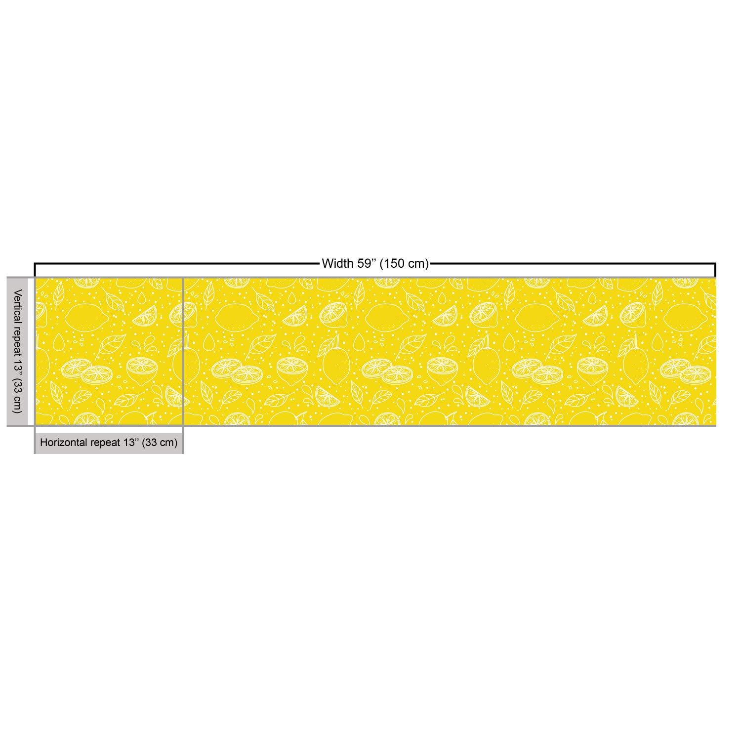 Ambesonne Yellow White Fabric - Lemons Leaves Design for Upholstery & Home Decor