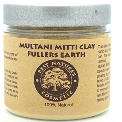 Multani Mitti - 100% Pure Fullers Earth Clay Powder (8 oz) for Face, Skin & Hair Care - Natural Deep Cleansing & Exfoliating Mask
