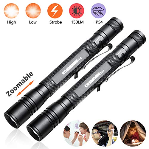 2 PCS--Zoomable Pen Flashlight