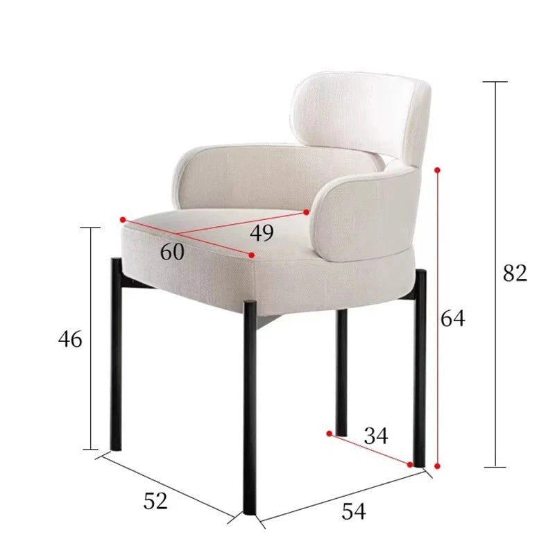 Minimalist Modern Boucle Dining Chair - Elegant & Comfortable for Home, Office, and Restaurant Use