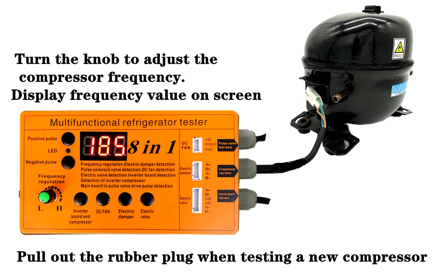 Refrigerator Multi-Function Diagnostic Tool - Inverter Board, Compressor, Electromagnetic Valve & Fan Throttle Tester | Professional Appliance Repair Kit for Home & Commercial Use