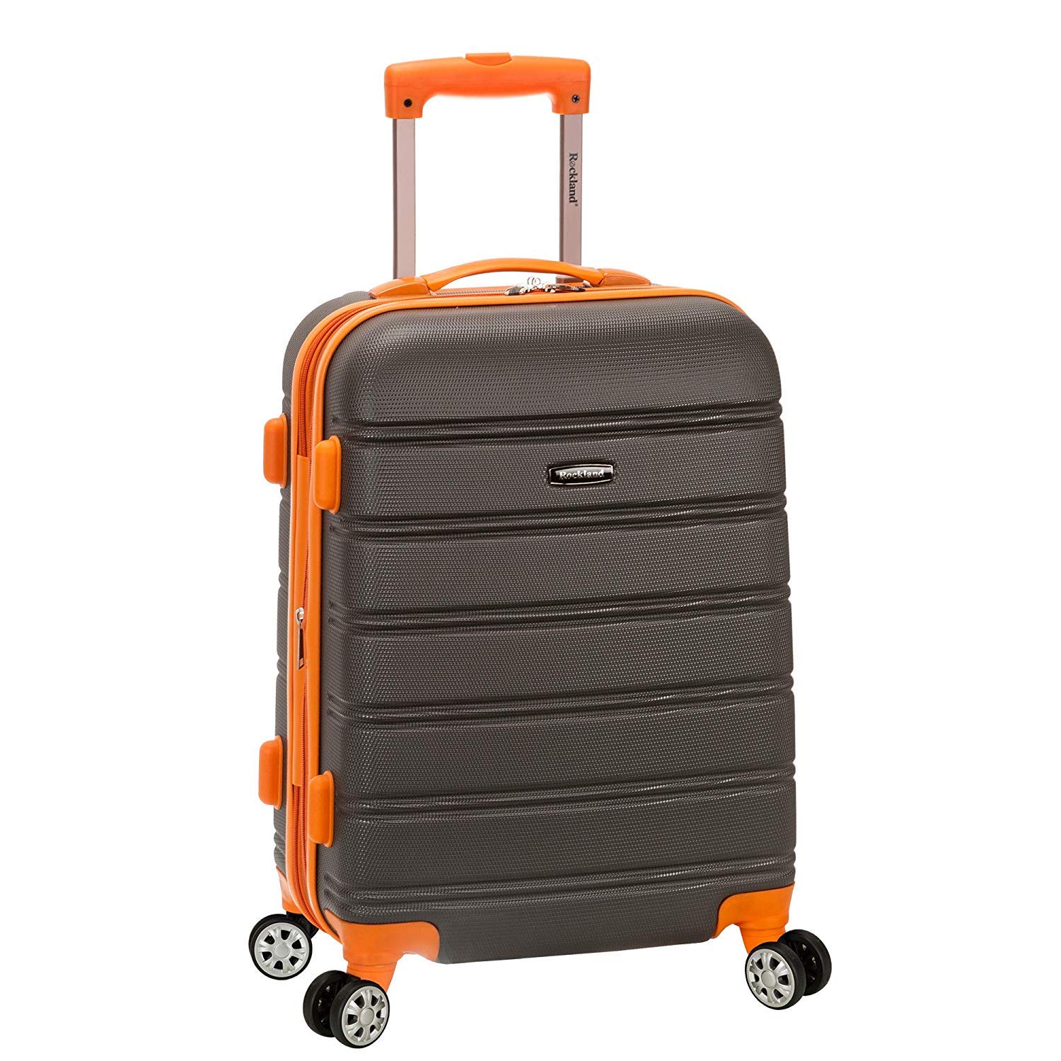 Rockland Melbourne 20-Inch Expandable Hardside Spinner Wheel Carry-On Luggage - Charcoal Black | Perfect for Business Travel, Weekend Getaways & Airplane Cabin Use