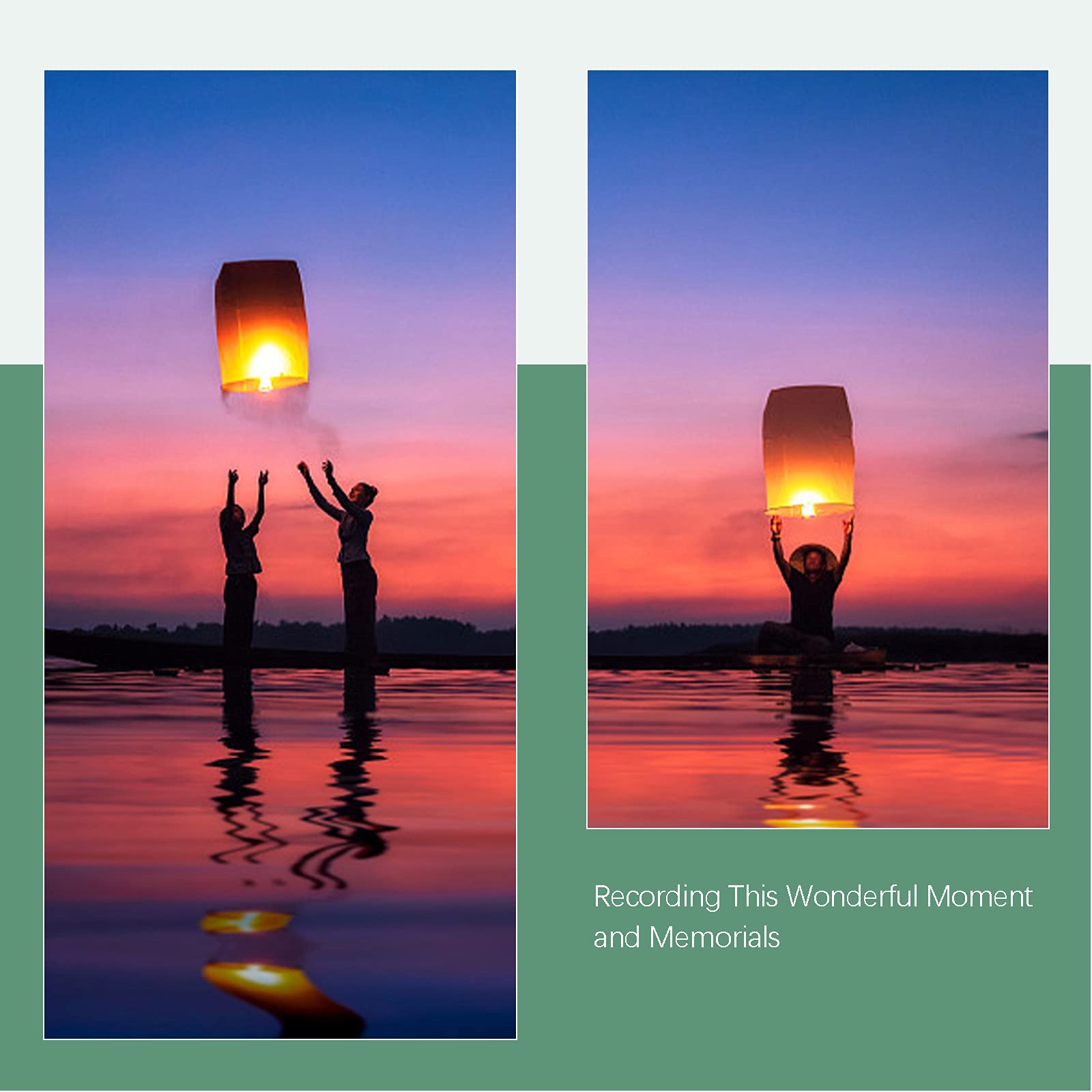 10 Pack Chinese Paper Lanterns - Japanese Style Wishing Lanterns for Wedding, Anniversary, Party & Holiday Decorations - Perfect for Indoor/Outdoor Events, Garden Lighting & Festival Decor