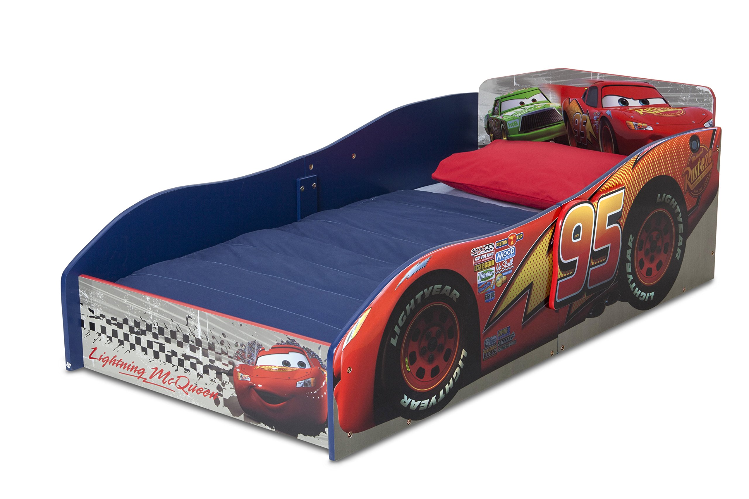 **Delta Children Disney/Pixar Cars Wood Toddler Bed with Serta Perfect Slumber Dual-Sided Crib Mattress – Bundle for Kids' Room & Nursery Decor**    *(Use Case: Perfect for toddlers transitioning from crib to bed, featuring fun Disney/Pixar Cars design and eco-friendly mattress for safe, comfortable sleep.)*