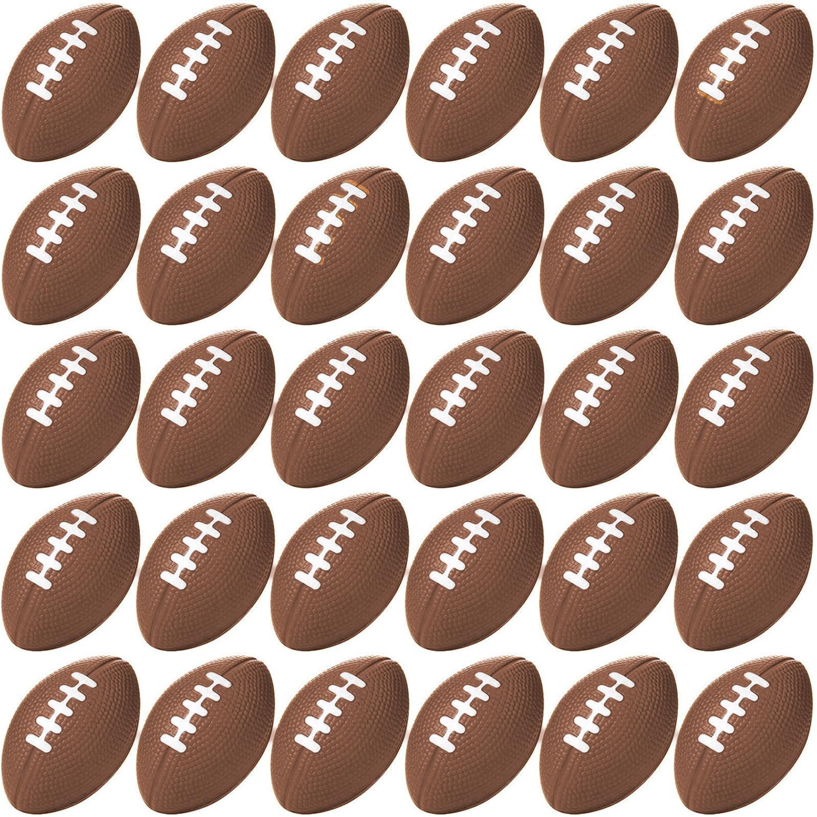 96 Pcs Mini Football Stress Balls - Bulk Foam Sports Balls for Kids & Adults - Perfect for Party Favors, School Carnival Prizes, Gift Fillers & Stress Relief - Great for Office, Classroom & Party Games