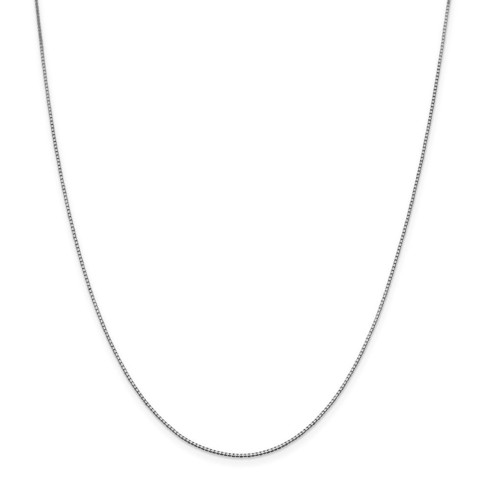 14K White Gold Box Chain Necklace - 0.95mm Durable Thin Chain with Lobster Clasp - Perfect for Everyday Wear, Layering & Gift Giving