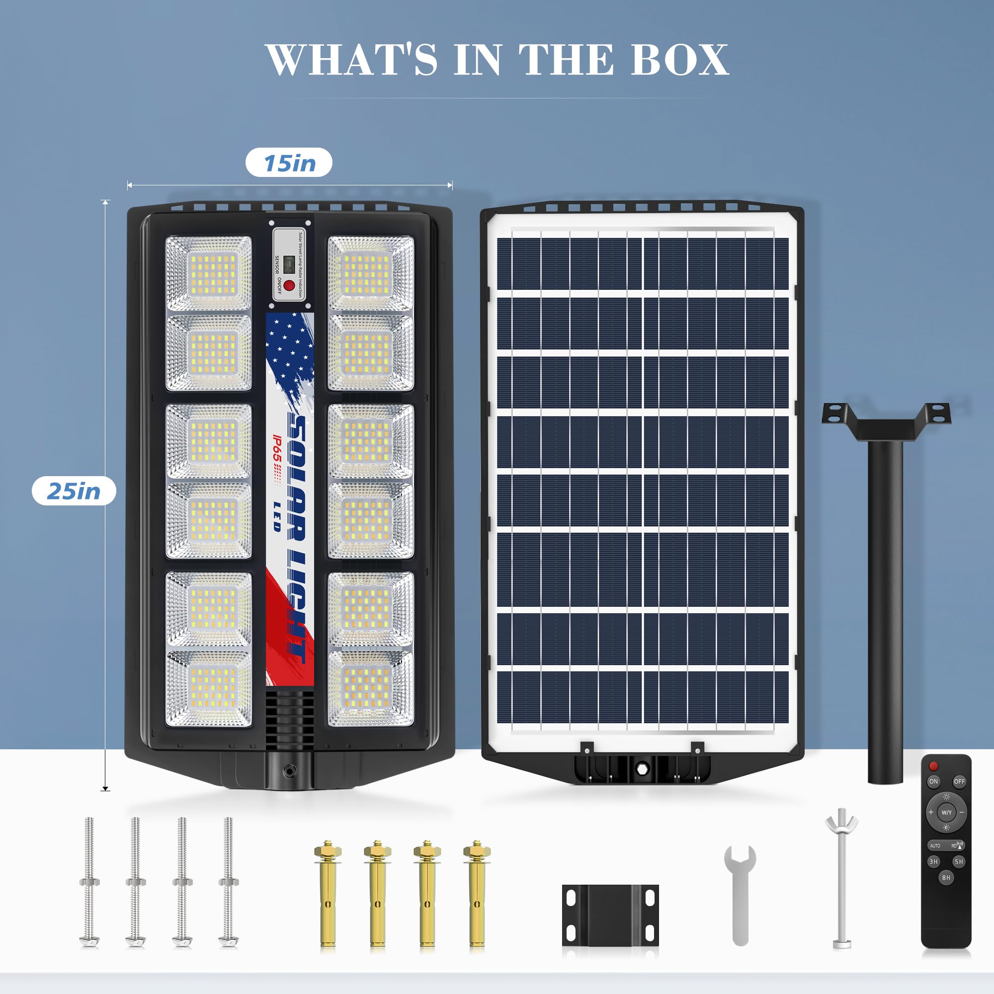 3800W Solar Street Lights Outdoor Waterproof - Wide Angle Solar Powered Parking Lot Lights with Dusk to Dawn & Motion Sensor for Yard, Garden, Pathway (2 Pack) - Energy Efficient Outdoor Lighting Solution