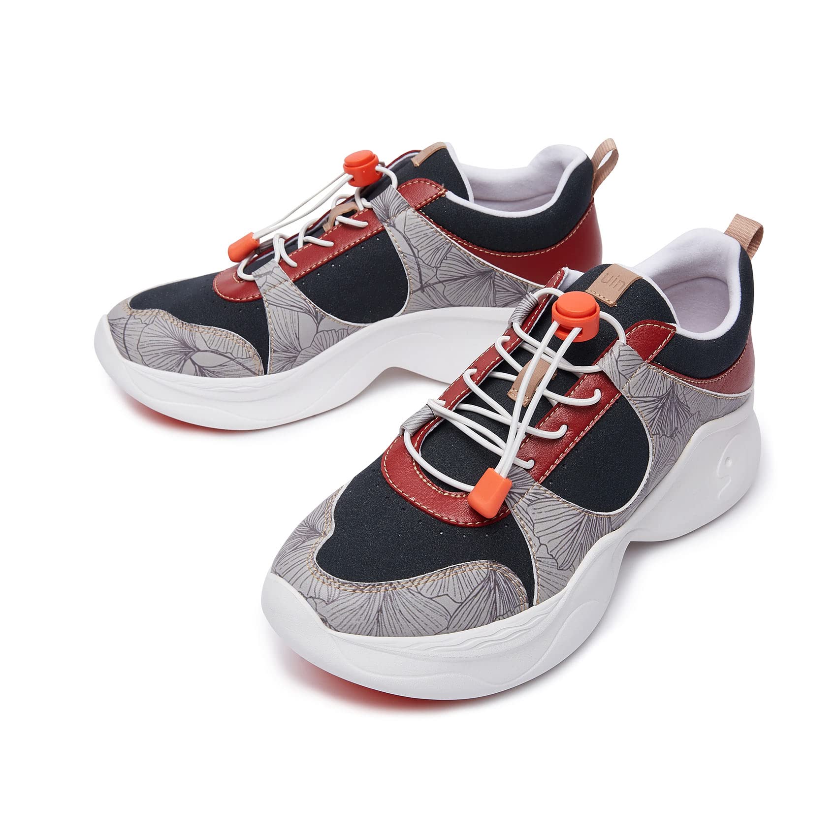UIN Women's Chunky Fashion Sneakers - Comfortable Walking Shoes with Artistic Paint Design | Casual Dad Shoes for Travel & Daily Wear | Palma Style (Size 5)