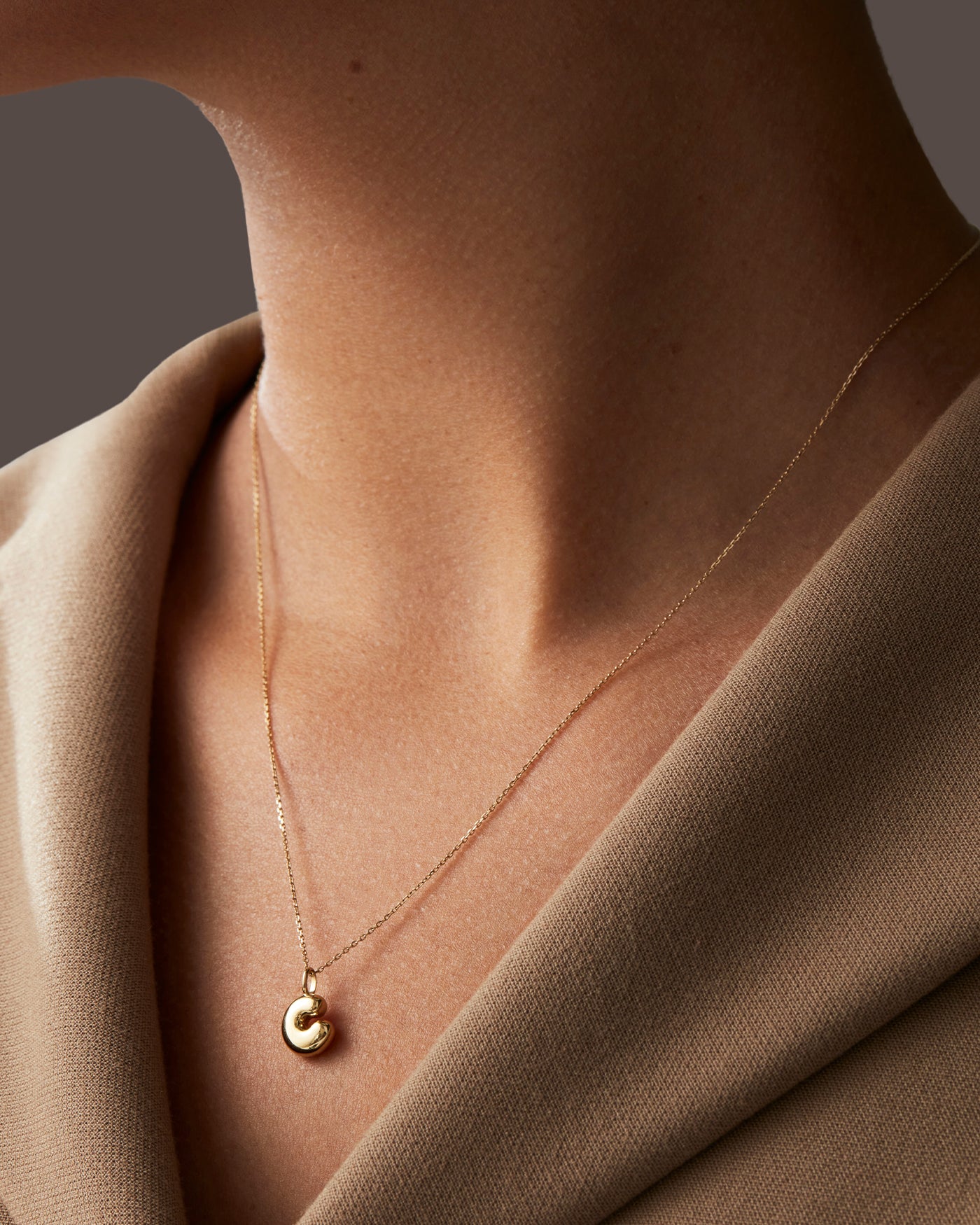 14K Gold Bubble Letter Necklace - Personalized Initial Pendant for Women - Perfect for Gifts, Birthdays, Anniversaries & Everyday Wear
